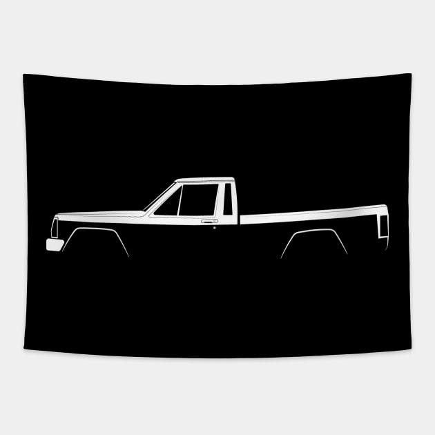 Jeep Comanche Silhouette Tapestry by Car-Silhouettes