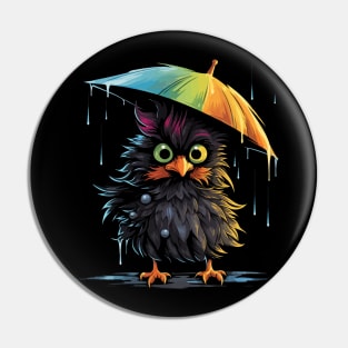 Silkie Rainy Day With Umbrella Pin