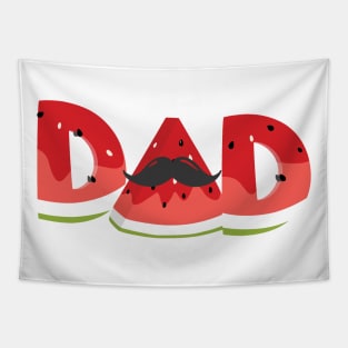 'Dad Watermelon' Cool Watermelon Family Matching Tapestry