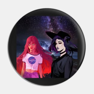 Raven and Starfire Midnight Pin