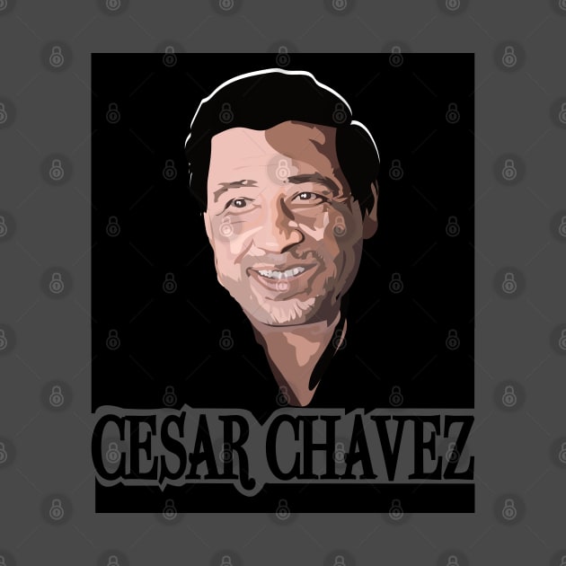 Cesar Chavez Black & White by WaltTheAdobeGuy