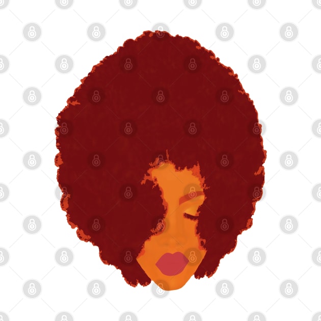 Stylish Woman with Beautiful Big Fluffy Afro (White Background) by Art By LM Designs 