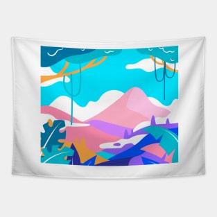 skiing in the mountain Tapestry