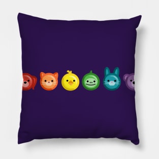 Animal Rainbow Buttons Pillow