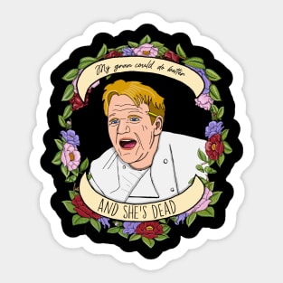 gordon ramsay with a massive knife Sticker for Sale by lsindhi21