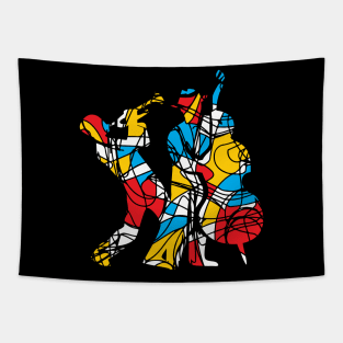 Fun and Lively Trumpet and Bass Musicians Tapestry