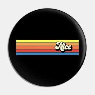 Retro Vintage Nice France Cool retro vibe stripe colors Pin