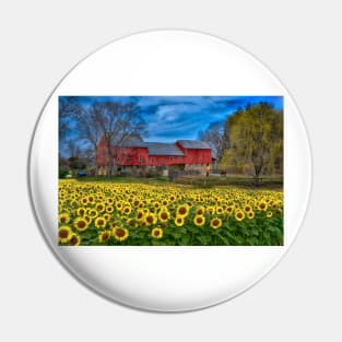 Sunflower Field Country Landscape Pin