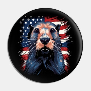 Patriotic Nutria Pin