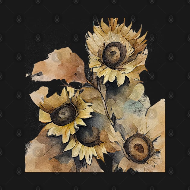 Sunflower watercolor #1 by RunAki