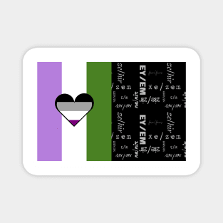 Genderqueer Ace, Gender-Neutral Pronouns - Identity Pride Magnet