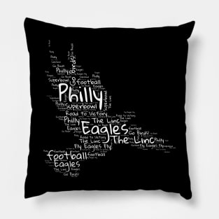 Philly birds white word art football Pillow