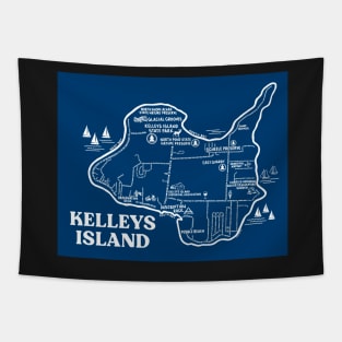 Kelleys Island Map Tapestry