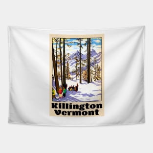 Ski Killington Vermont Vintage Skiing Tapestry