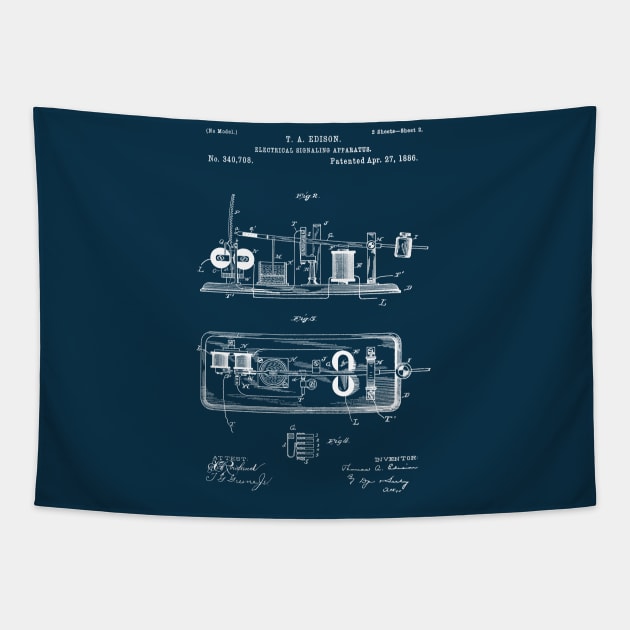 EDISON PATENT / Edison Patent 340708 Blueprint Tapestry by Daniel Coulmann