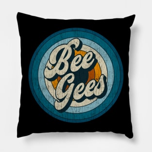 Bee Gees - Retro Circle Vintage Pillow