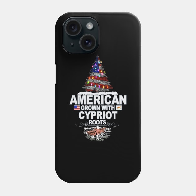 Christmas Tree  American Grown With Cypriot Roots - Gift for Cypriot From Cyprus Phone Case by Country Flags