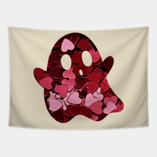 Valentines Red Hearts Ghost Tapestry