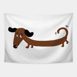 dachshund wagging its tail illustration Tapestry