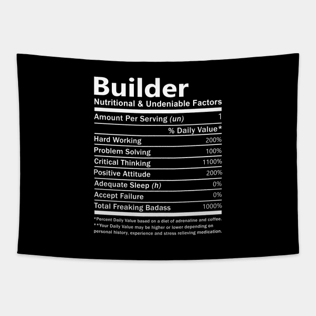 Builder T Shirt - Nutritional and Undeniable Factors Gift Item Tee Tapestry by Ryalgi