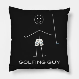 Funny Mens Golf Golfing Guy Pillow