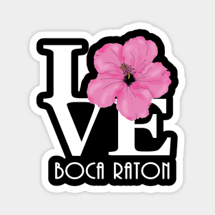 LOVE Boca Raton Hibiscus Magnet