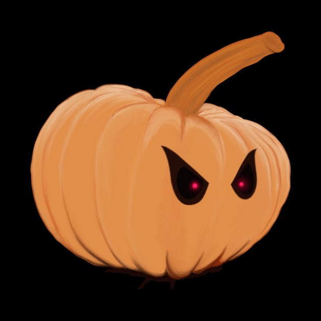 Halloween scary pumpkin by donamiart