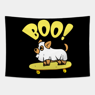 Halloween BOO Ghost Dog Tapestry