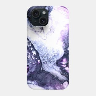 Icy Blue/Purple Acrylic Pour Painting Phone Case