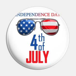 Independence Day American Flag Sunglasses 4th of July Pin