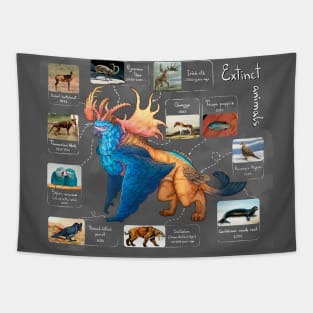 Extinct Creature (with bg) Tapestry