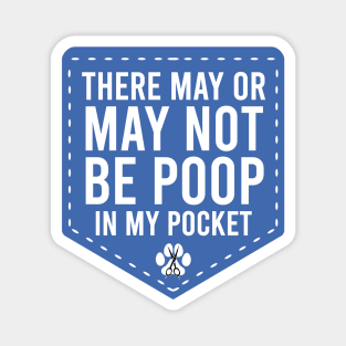 Dog Groomer Poop Pocket, Blue and White Magnet