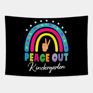 Stars Heart Rainbow Peace Out Kindergarten Hello Summer Day Tapestry