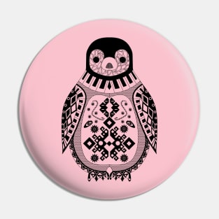 cute and classy black penguin in ecopop pattern Pin