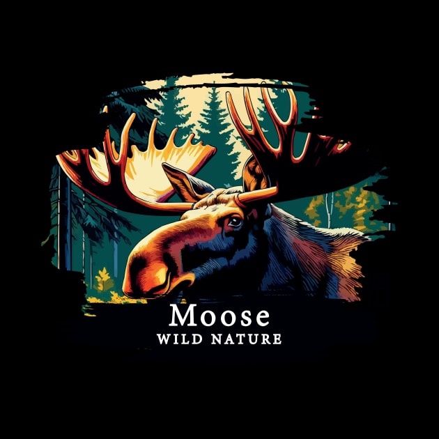 Moose- WILD NATURE - MOSE -8 by ArtProjectShop