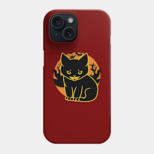 Spooky Halloween Black Cat Phone Case