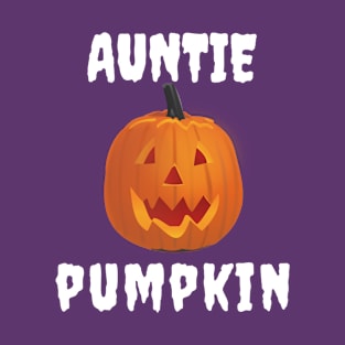 Auntie Pumpkin Funny Matching Family Halloween Pajamas T-Shirt