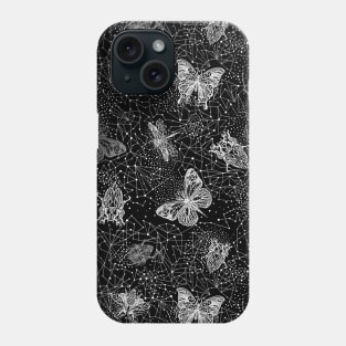 Black and White Galactic Bugs Phone Case