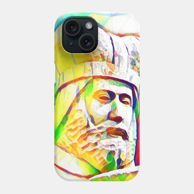 Geoffrey of Monmouth Golden Colourful Portrait | Geoffrey of Monmouth Artwork 11 Phone Case by JustLit