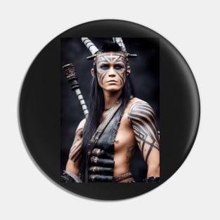 Female barbarian warrior with tribal tattoos Pin