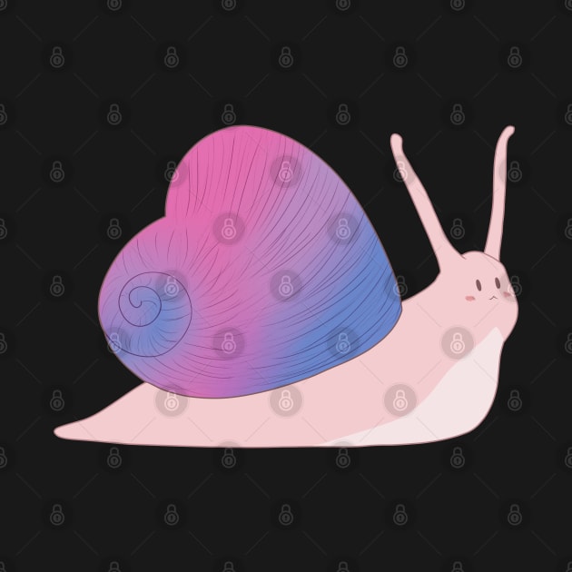 Bisexual Pride Love Heart Snail by celestialuka