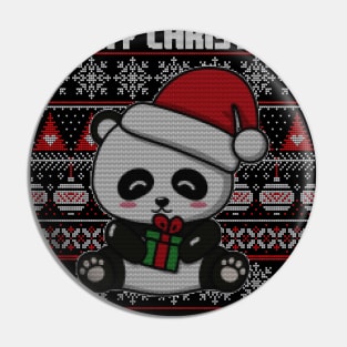 Cute Panda Merry Christmas Pin