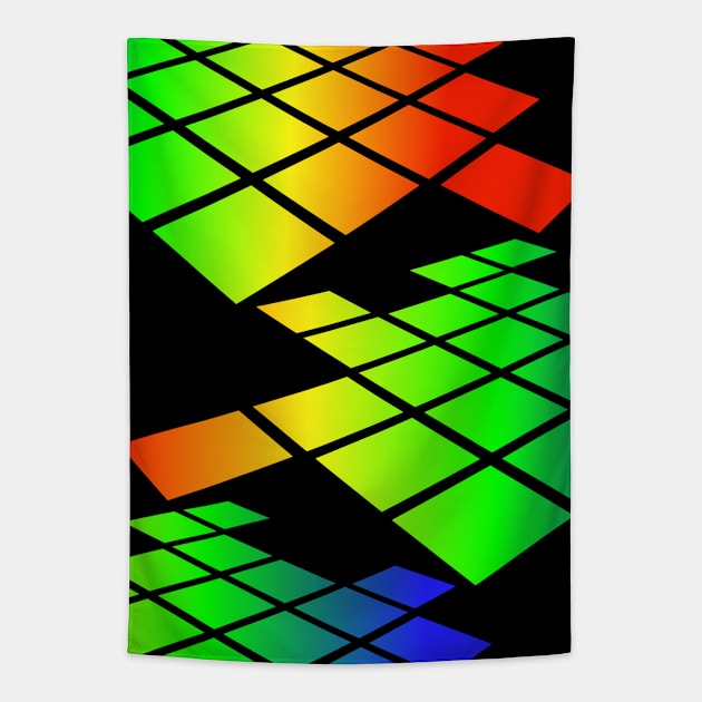 Color Blocks Retro Design Tapestry by Qwerdenker Music Merch