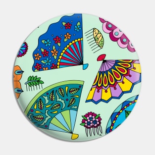 Colorful Fans Pin
