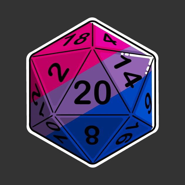 Bi Pride d20 by PaintbrushesAndPixels