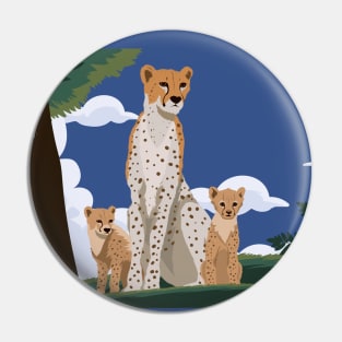 Leopard Wildlife Family Pin