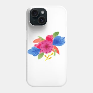 Flower colorful scandi watercolor Phone Case