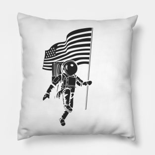 Moonwalk with flag Pillow