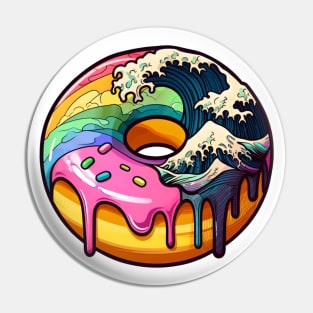 Donut Great Wave Ukiyo-E Pin