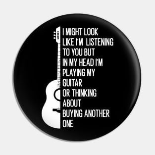 I'm Playing Guitar Funny Guitar Lovers Pin